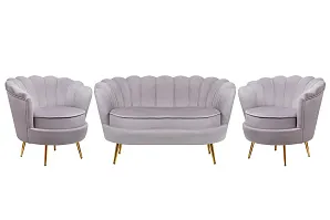 фото Комплект кресел и дивана ракушка Pearl Double Grey в интерьере