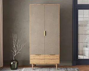 Шкаф двухстворчатый с ящиками "Лайн (Line)" R26/beige