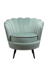 купить Низкое кресло ракушка Pearl Green на черных ножках в интернет-магазине