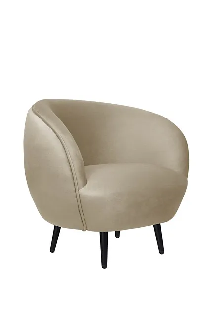 Мягкое кресло Small Benee Taupe на черных ножках в Москве Мягкое кресло Small Benee Taupe на черных ножках