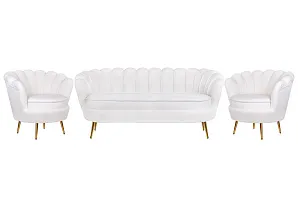 купить Комплект кресел и дивана ракушка Pearl Triple White Boucle в интернет-магазине