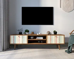 Комод "Бербер (Berber)" с нишей низкий под TV принт 45 арт BB49/Print_45 на заказ в интернет-магазине