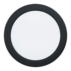 фото 99212 Светодиодный встраиваемый светильник FUEVA 5, 11W (LED), ?166, ET26, IP44, 1350lm, 3000K, сталь, черный в интерьере