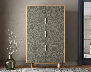 купить Большой комод с шестью дверками "Лайн (Line)" R20/browngrey