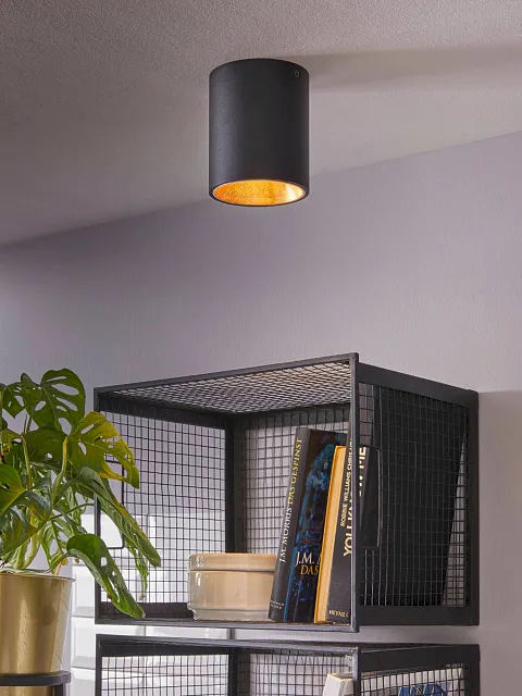 94502 Светодиодный потолочный светильник POLASSO, 1х3,3W (LED), ?100, черный, золотой