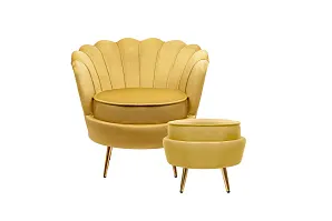 купить Кресло с пуфом ракушка Pearl Yellow в Москве
