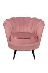 купить красивое Низкое кресло ракушка Pearl Pink V3 на черных ножках в интернет-магазине