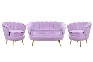 Комплект кресел и дивана ракушка Pearl Double Purple в интерьере
