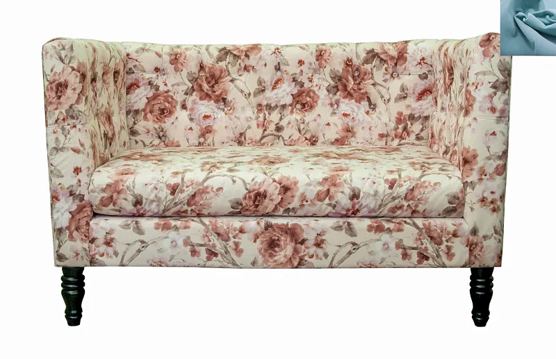 Диван прованс Rose Flower голубой в Москве Диван прованс Rose Flower голубой в Москве