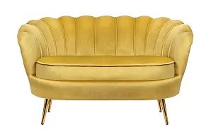 Дизайнерский двухместный диван Pearl Double Yellow в интерьере