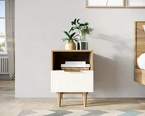 красивые Тумбочка с нижним ящиком "Лайн (Line)" LN09/GR1/beige в интернет-магазине