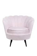 купить Низкое кресло ракушка Pearl Pink Boucle на черных ножках в интернет-магазине в Москве