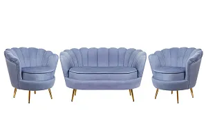 Комплект кресел и дивана ракушка Pearl Double Blue в интернет-магазине