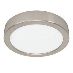900583 Накладной светильник диммируемый FUEVA 5, 11W (LED), 3000K, ?160, сталь, матовый никель / пластик, белый в интерьере