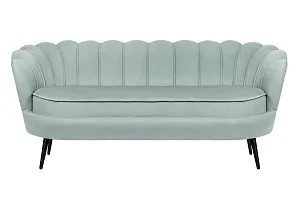 Диван ракушка для гостиниц Pearl Triple Green на черных ножках