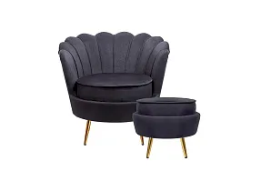 купить Кресло с пуфом ракушка Pearl Black