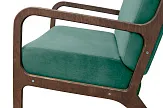 Низкое кресло с деревянными подлокотниками Mody Green V2 цвет зеленый №3 в Москве