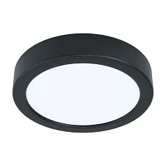99233 Светодиодный накладной светильник FUEVA 5, 10,5W (LED), ?160, H28, 1350lm, 4000K, сталь, черный/ в интерьере