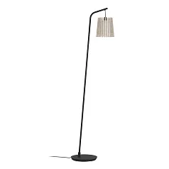 900905 Торшер FATTORIA, 1X25W(Е27), L495, B200, H1700, сталь, черный/ дерево, текстиль, коричневый, белый
