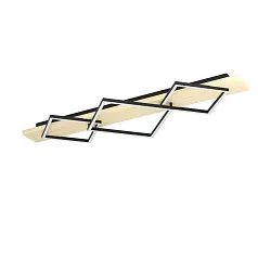 стильные 901931 Светодиодный настенно-потолочный светильник BOYAL, 2X13W 1X16W(LED LED), 3000K, 3500 2200lm, сталь, дерево, черный, коричневый, белый