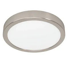 красивые 900584 Накладной светильник диммируемый FUEVA 5, 17W (LED), 3000K, ?210, сталь, матовый никель / пластик, белый на заказ