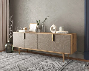 красивый Комод под TV с четыремя дверками "Line" R21/beige в интернет-магазине