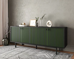 красивый Комод с четыремя дверками "Emerson" арт EM01/green/L на заказ