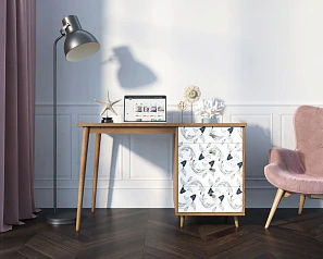 купить красивый Стол рабочий "Berber" принт 36 с одной тумбой арт BB31/Print_36 в интернет-магазине