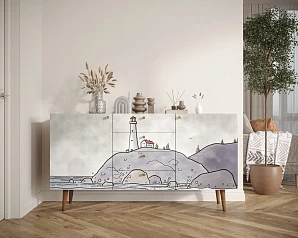красивый Комод "Berber" с ящиками арт BB14/Print_51 в интернет-магазине