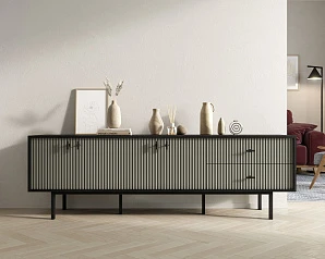 заказать Комод с четырьмя дверками и двумя ящиками "Emerson" арт EM04/gray/L