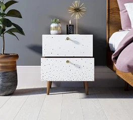 заказать Тумбочка "Berber" с двумя ящиками 15 принт арт BB03/Print_15, разноцветная
