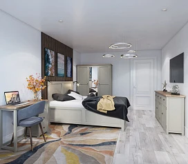 красивый Шкаф двустворчатый широкий "Jules Verne" серый арт JV26ETGG