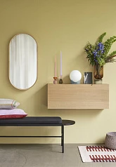 фото БАНКЕТКА С ПОДУШКОЙ HUBSCH, ДЕРЕВО/МЕТАЛЛ ЧЕРНЫЙ в интерьере