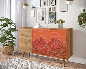 Комод "Berber" с двумя дверками и ящиками 49 принт арт BB05/Print_49 в интернет-магазине