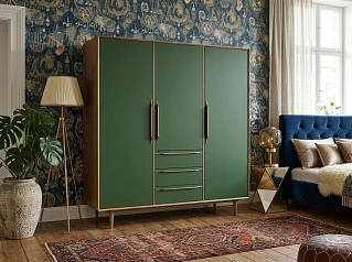 фото Шкаф в скандинавском стиле "Бруни (Bruni)" трехстворчатый арт BR27/3/6002 в интерьере