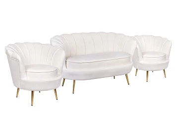 Комплект кресел и дивана ракушка Pearl Double Beige