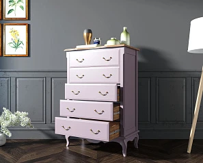 купить стильный Комод Leontina Lavanda на пять ящиков вертикальный арт ST9342L