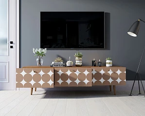 красивые Комод "Berber" с ящиками низкий под TV принт 17 арт BB19/Print_17 в интернет-магазине