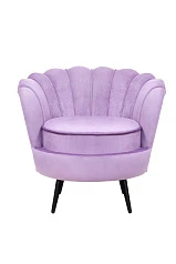 заказать Низкое кресло ракушка Pearl Purple на черных ножках