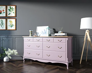 купить стильные Большой комод Leontina Lavanda на восемь ящиков арт ST9335/2L