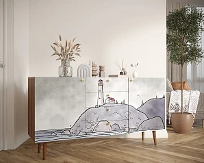 красивый Комод "Berber" с ящиками арт BB14/Print_51 в интернет-магазине