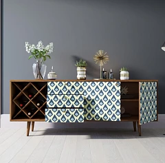 купить Комод "Berber" удлиненный с бутылочницей 13 принт арт BB15/Print_13 в интернет-магазине