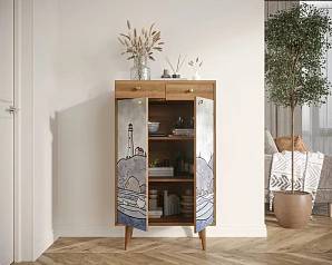 заказать Комод "Berber" два ящика и дверки арт BB46/Print_51