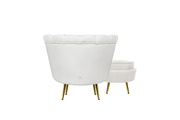 купить Кресло с пуфом ракушка Pearl Beige