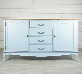купить стильные Голубой комод Leontina с дверками и ящиками арт ST9351B в интернет-магазине