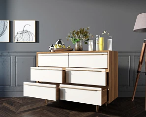купить Комод "Bruni white" с шестью ящиками арт BR05WH в интернет-магазине