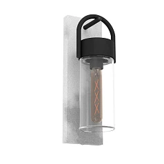 красивые 900286 Уличный настенный светильник CARRARO, E27, 1X60W, IP44, L115, H380, A130, сталь, серый, черный/стекло, прозрачный в интернет-магазине
