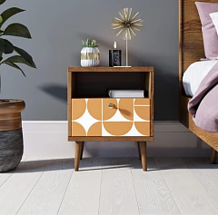 купить Тумбочка "Berber" с одним ящиком 14 принт арт BB06/Print_14, разноцветная