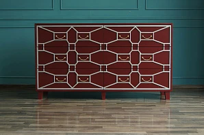 купить стильные Бордовый комод "Emerald" 6 ящиков арт DSC348ETG/R в интернет-магазине