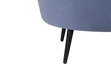 Диван ракушка для гостиниц Pearl Triple Blue на черных ножках